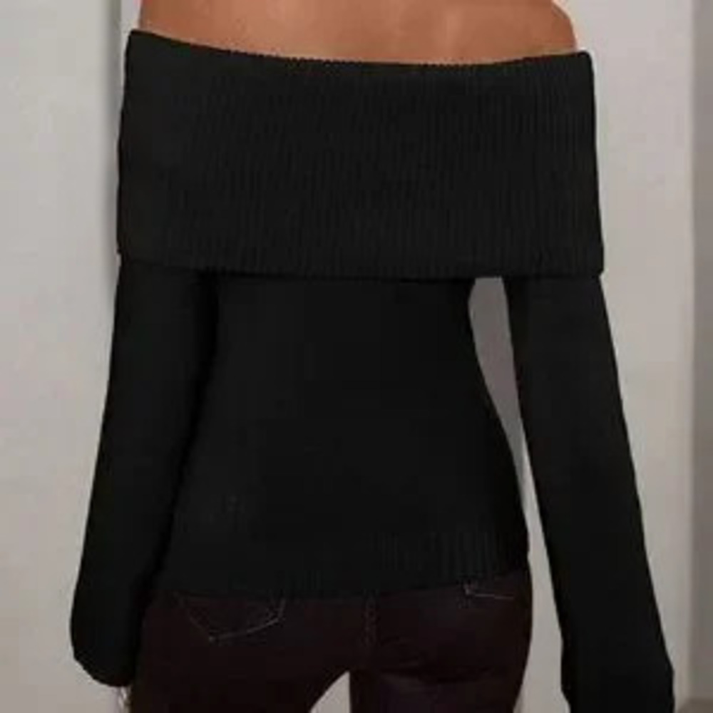 ZARA Black Preppy Womens off shoulder Sweater